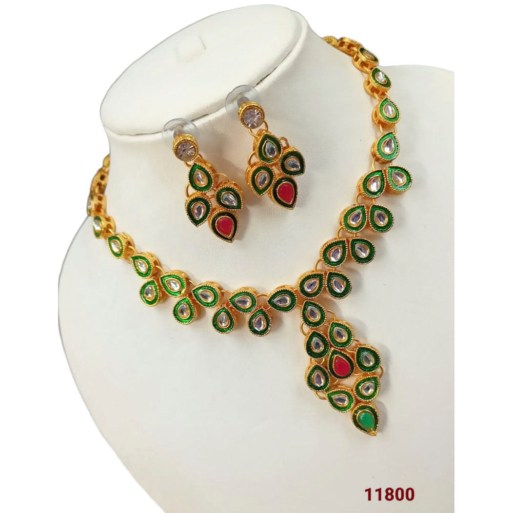 Padmawati Bangles Gold Plated Kundan Stone Necklace Set