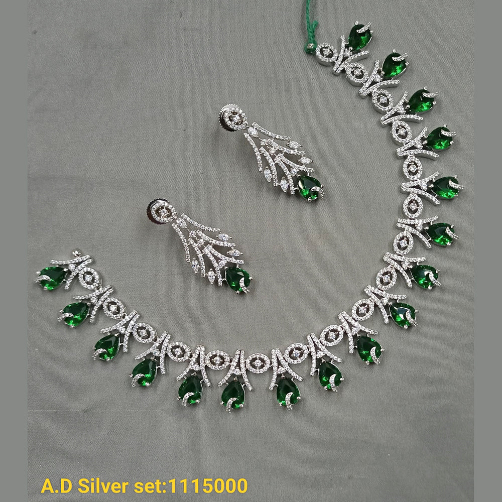 Padmavati Bangles Silver Plated AD Stone Necklace Set
