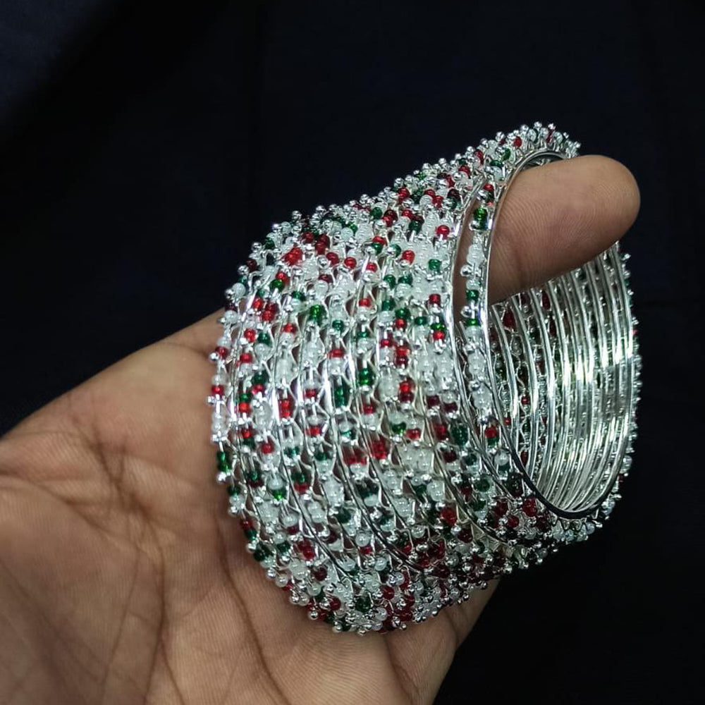 Manisha Jewellery Silver Plated Pearl Bangles Set