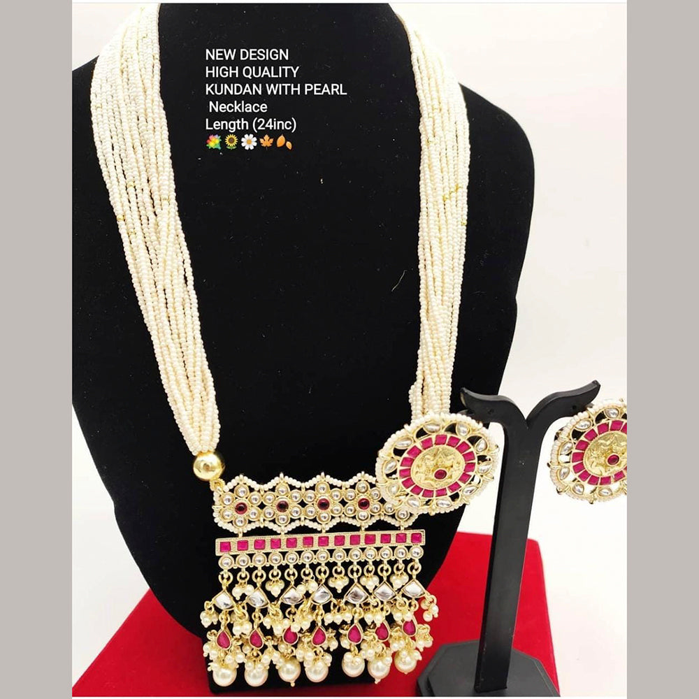 Manisha Jewellery Kundan Stone Gold Plated Necklace Set