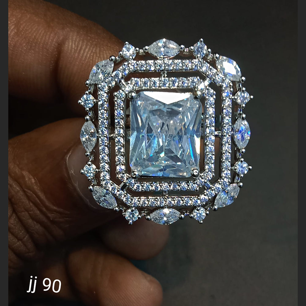 Jain Jewellers American Diamond Stone Adjustable Ring - 11061797