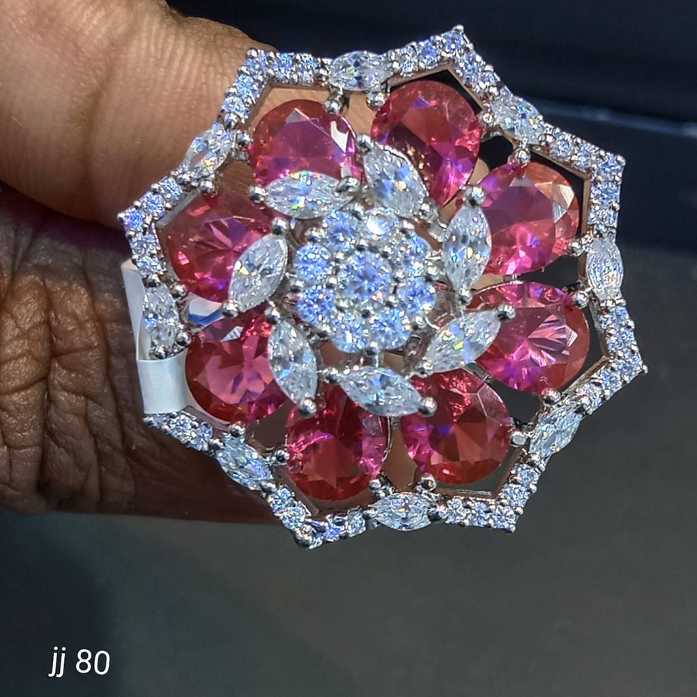 Jain Jewellers American Diamond Stone Adjustable Ring - 11061812
