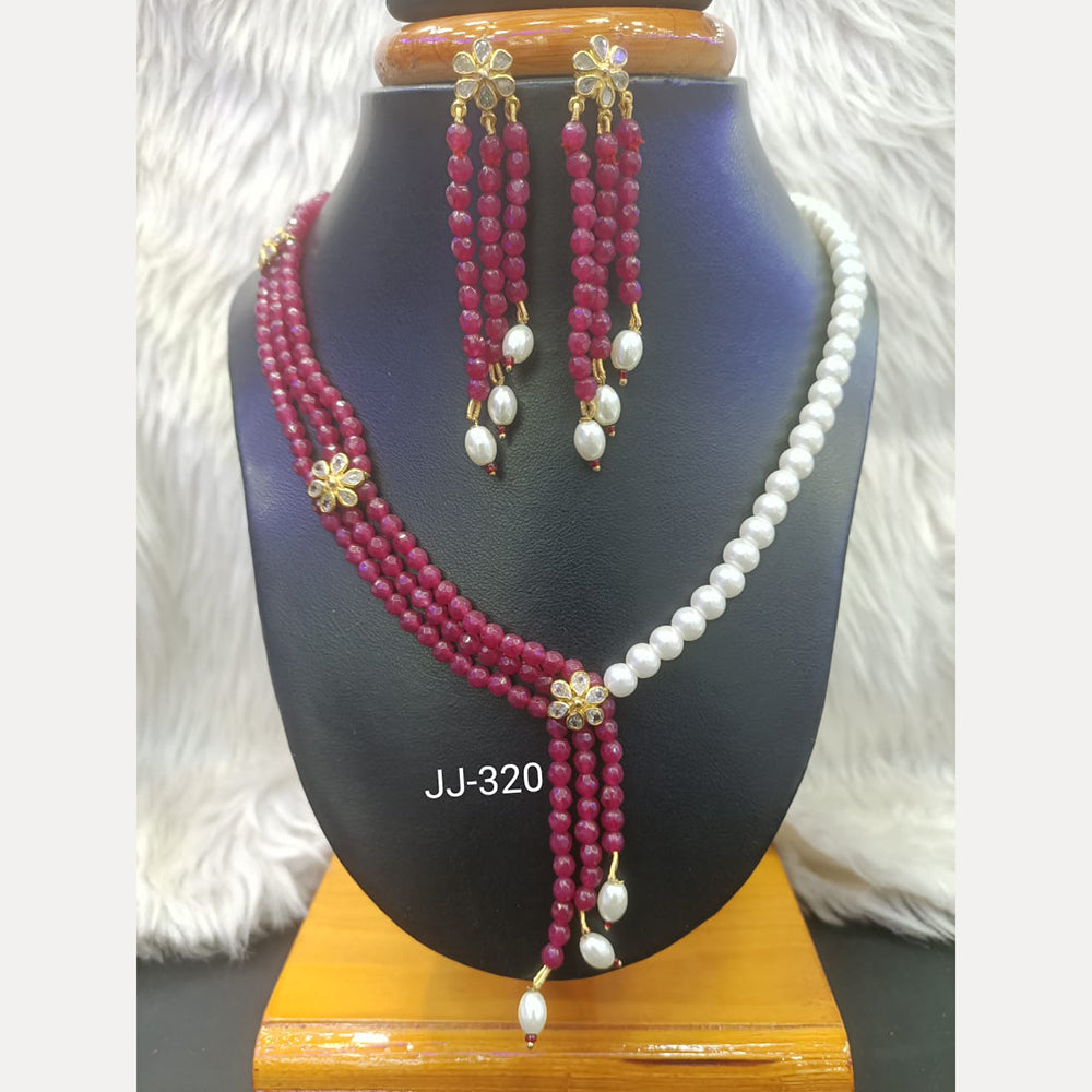 Jain Jewellers Gold Plated American Diamond Necklace Set