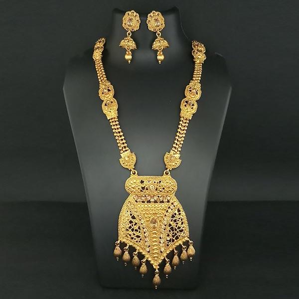 Amina Creation Gold Plated Haram Necklace Set