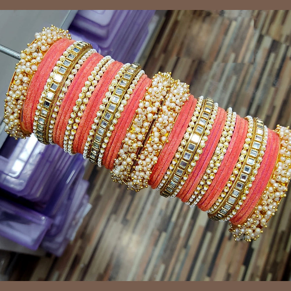everlasting quality jewels velvet And Pearl Bangles Set