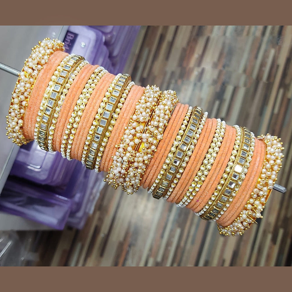 everlasting quality jewels velvet And Pearl Bangles Set
