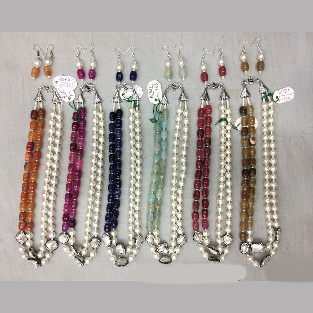 MG Beads Oxidised Plated Beads Necklace