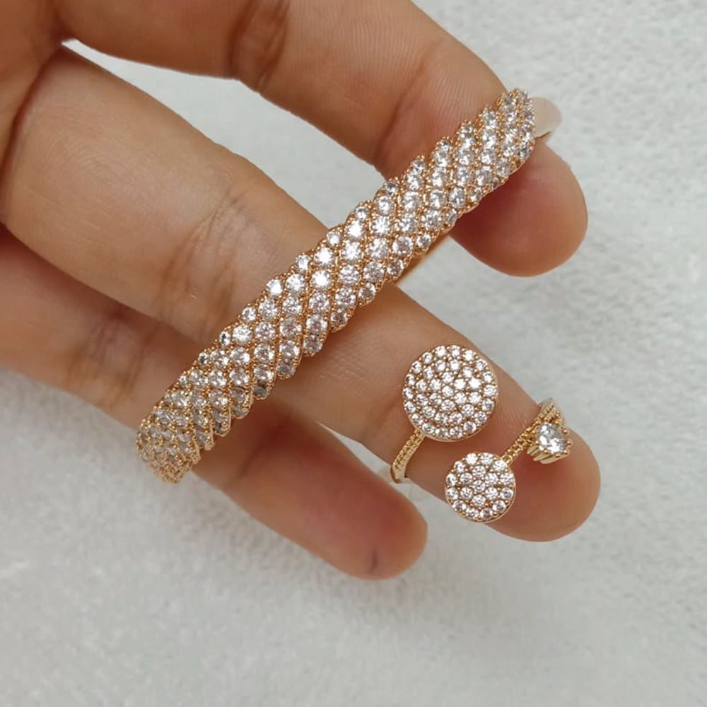 FS Collection Rose Gold Plated Jewellery Combo