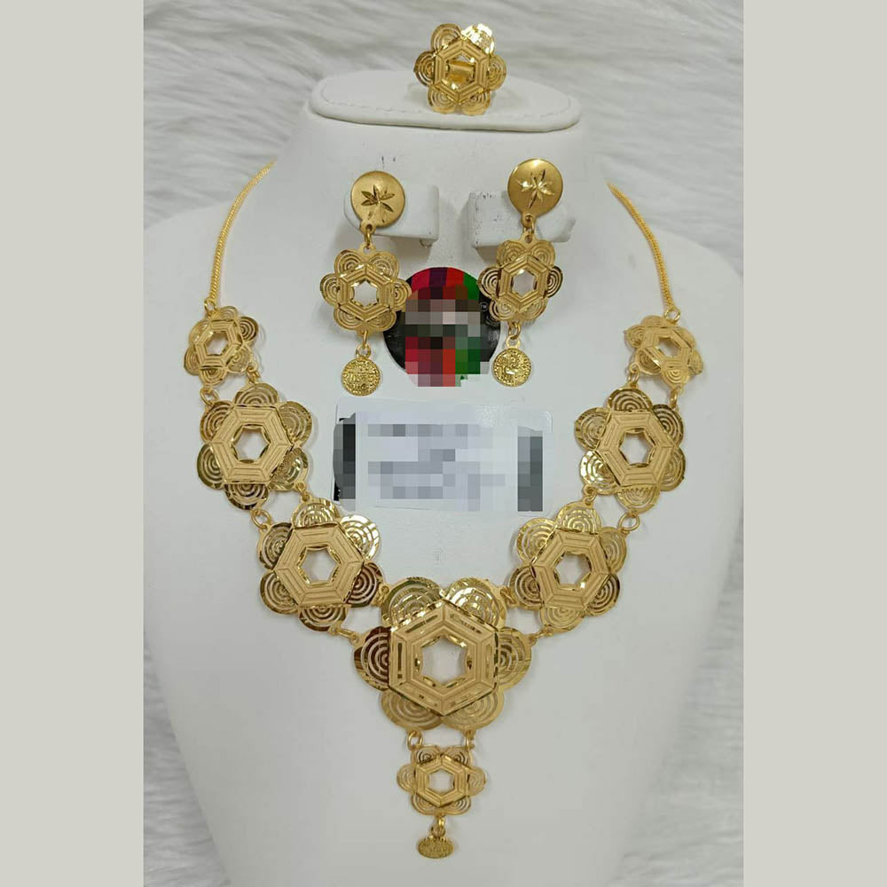 FS Collection Gold Plated Necklace Set