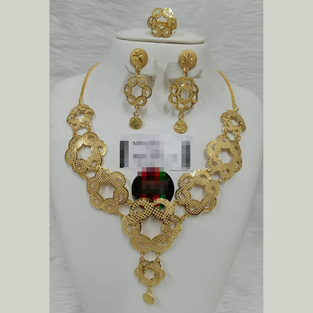 FS Collection Gold Plated Necklace Set