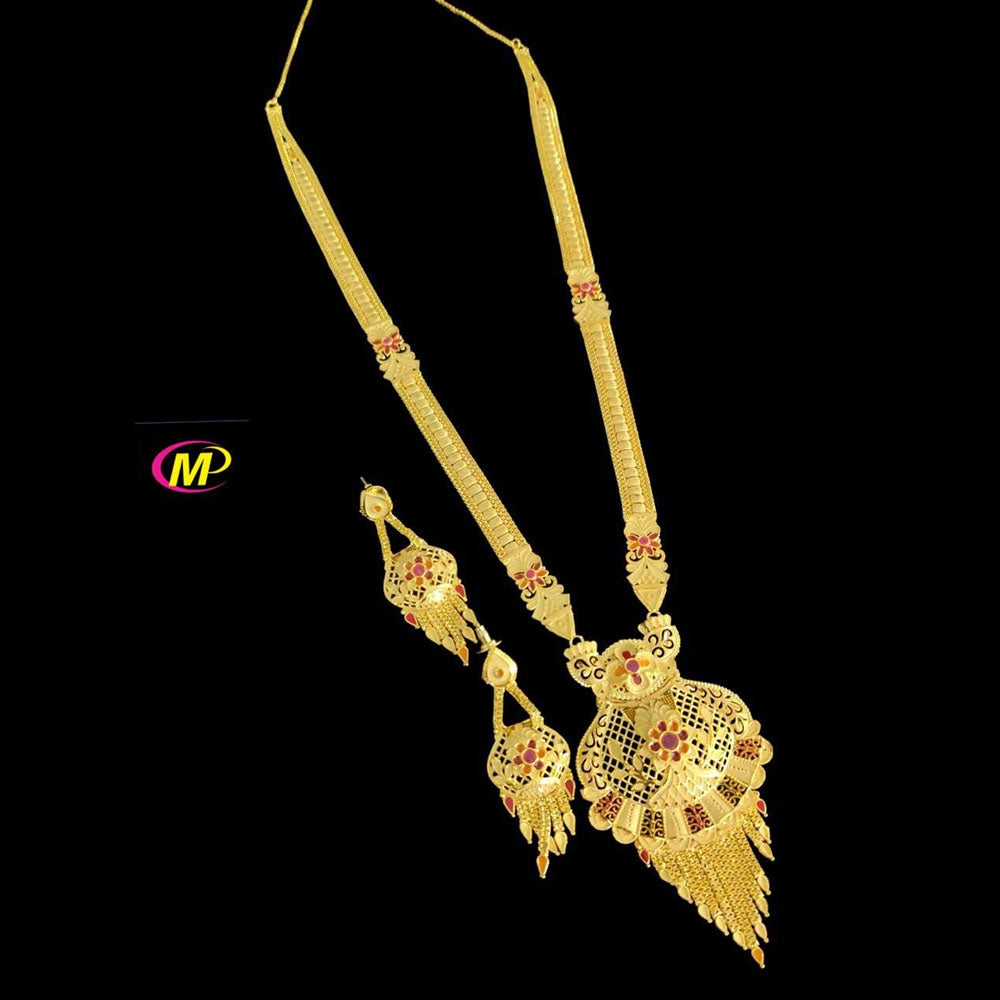 FS Collection Gold Plated Haram Necklace Set