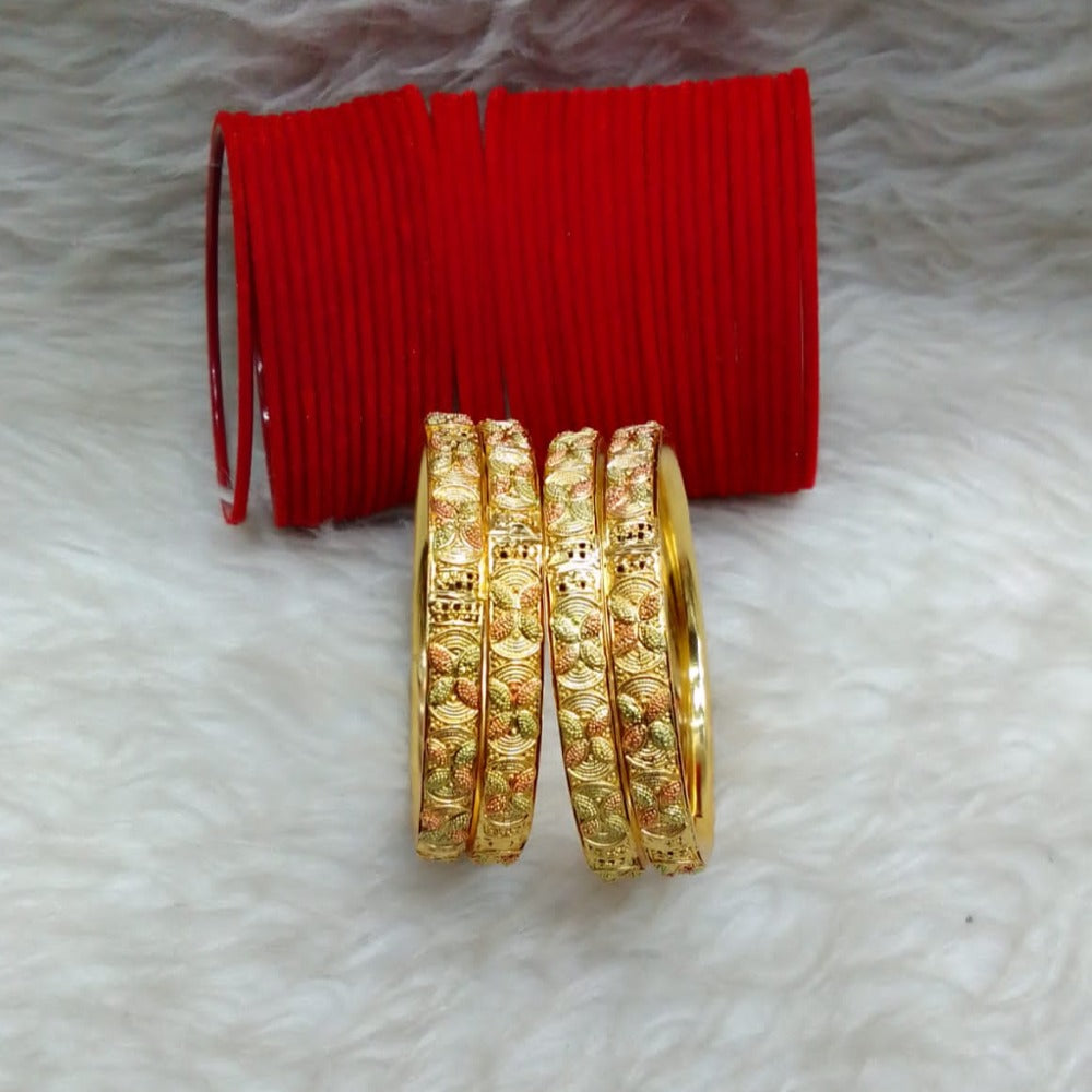 FS Collection Gold Plated Bangles Set