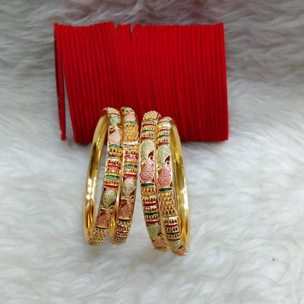 FS Collection Gold Plated Bangles Set