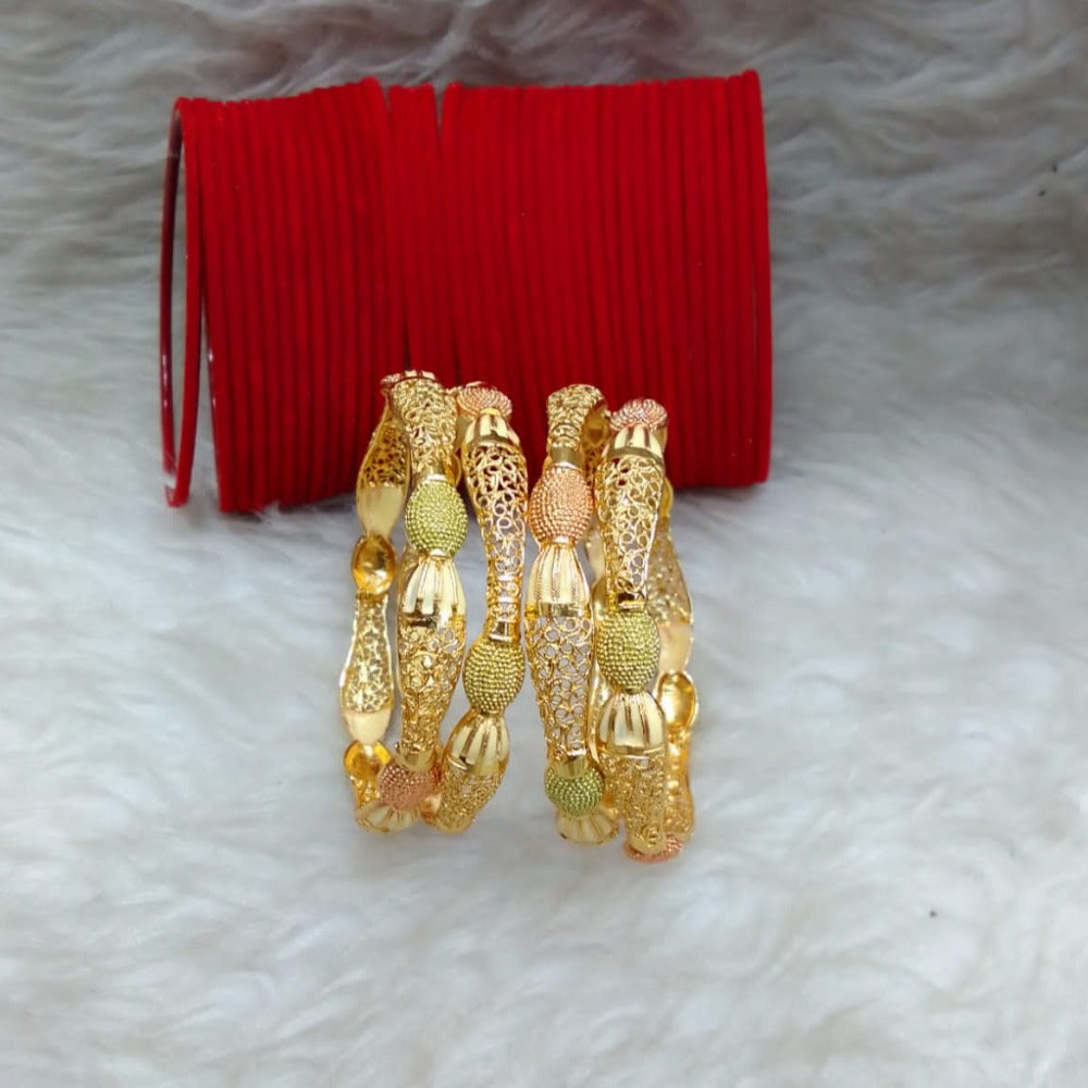 FS Collection Gold Plated Bangles Set