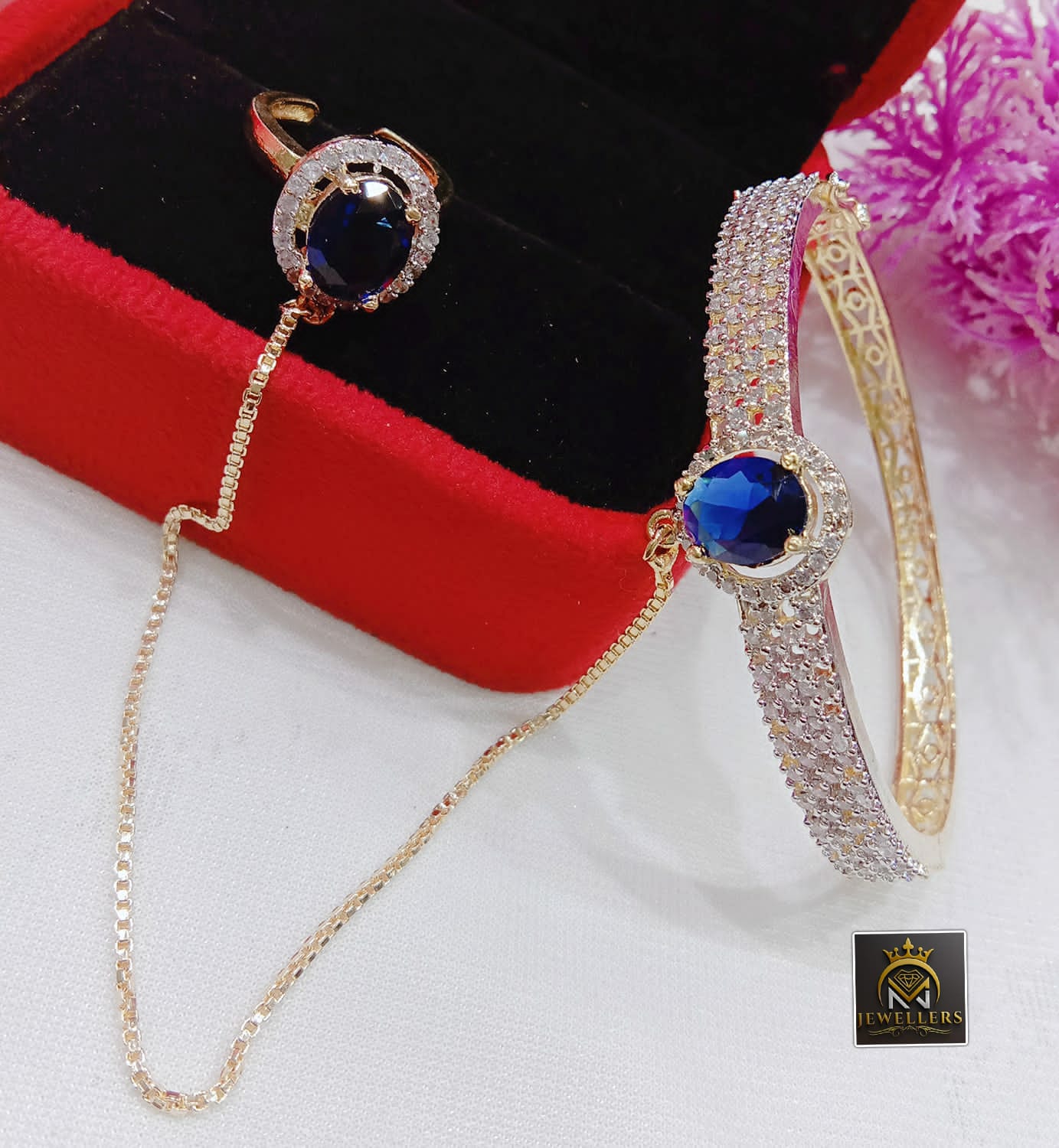 FS Collection AD Stone Chain Hand Panja