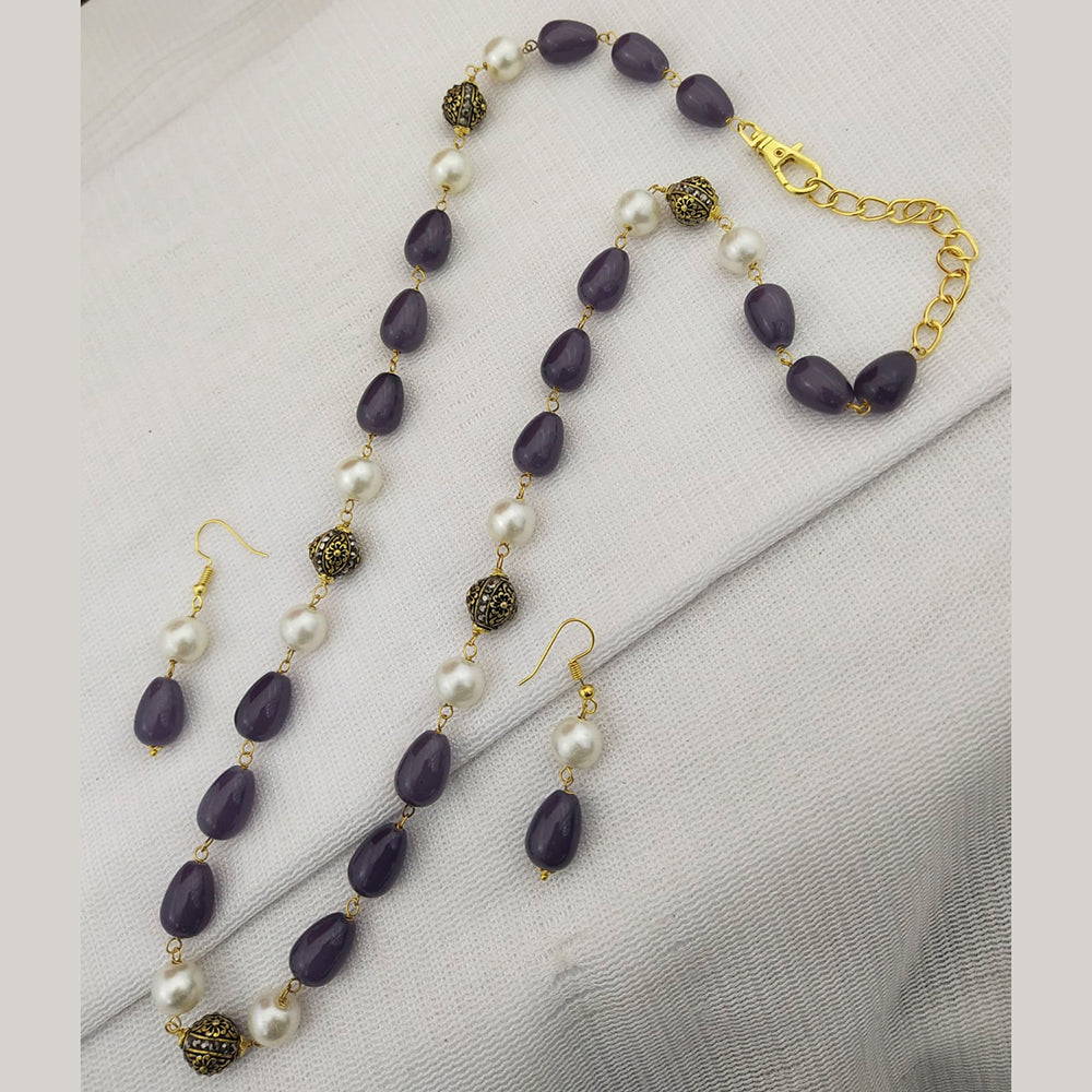 FS Collection Gold Plated Baeds Necklace Set