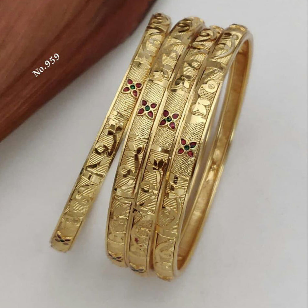 FS Collection Gold Plated Bangles Set