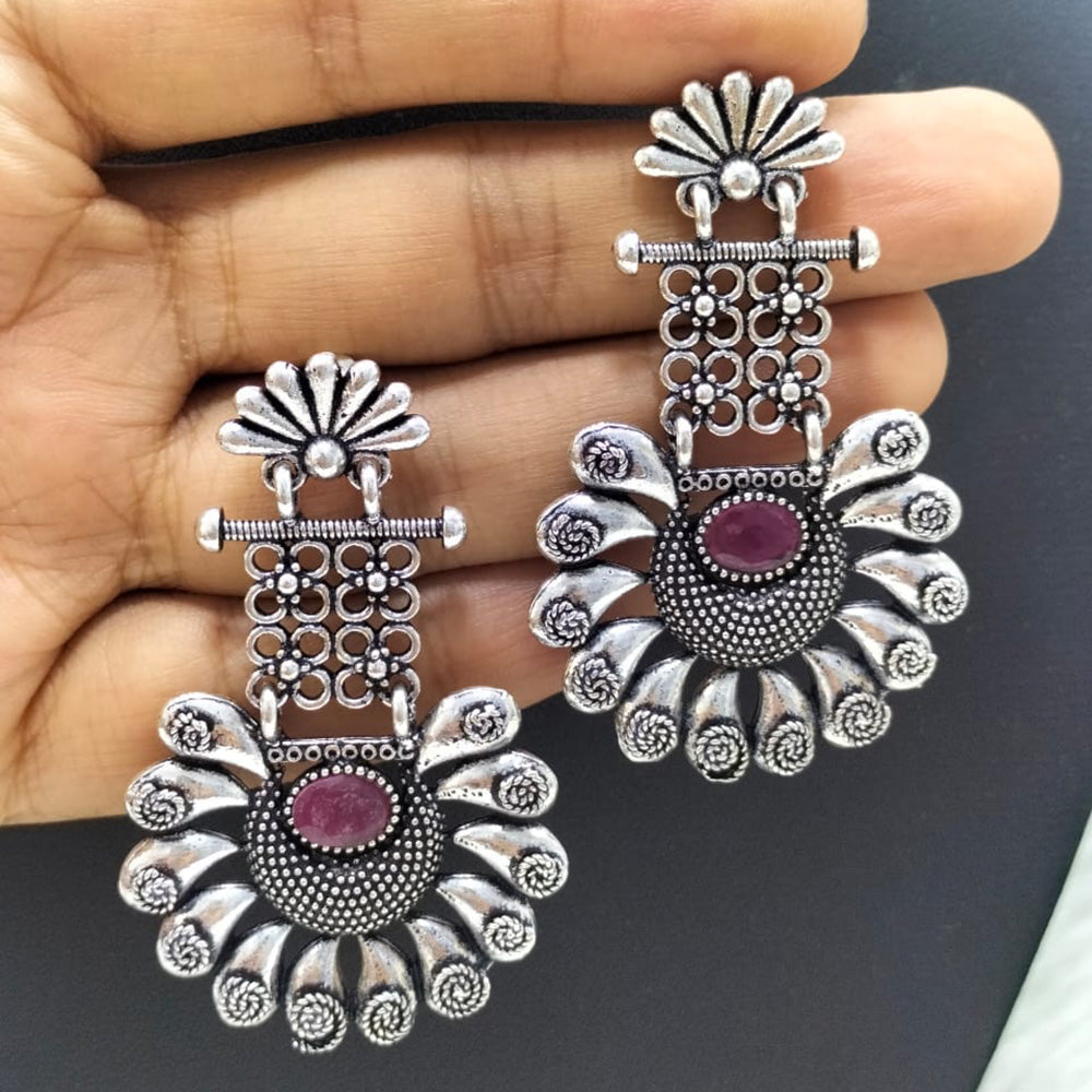 FS Collection Oxidised Plated Dangler Earrings