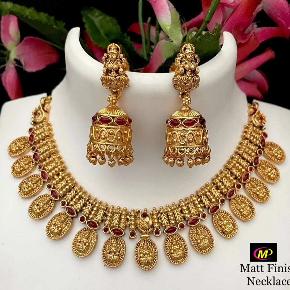 FS Collection Gold Plated Pota Stone Necklace Set
