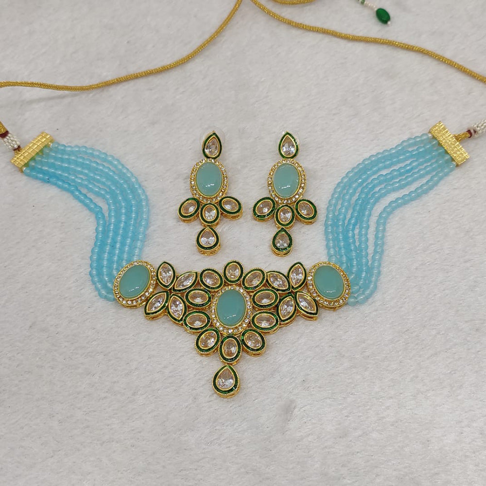 FS Collection Kundan Stone Choker Necklace Set