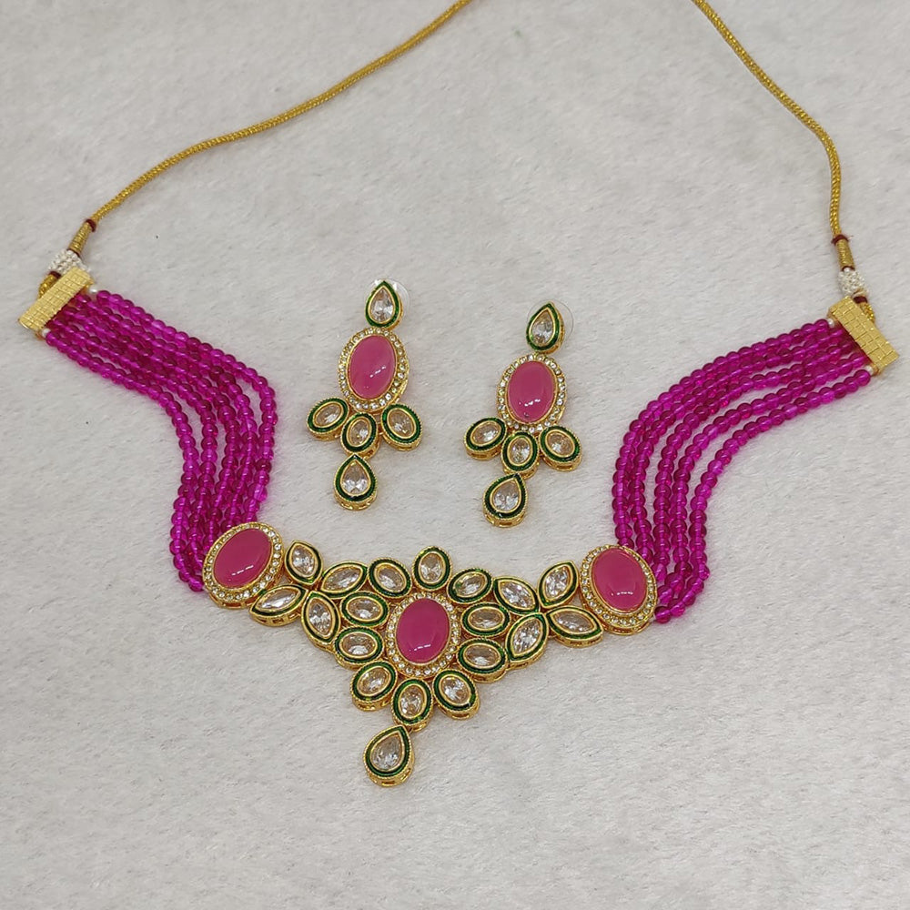 FS Collection Kundan Stone Choker Necklace Set