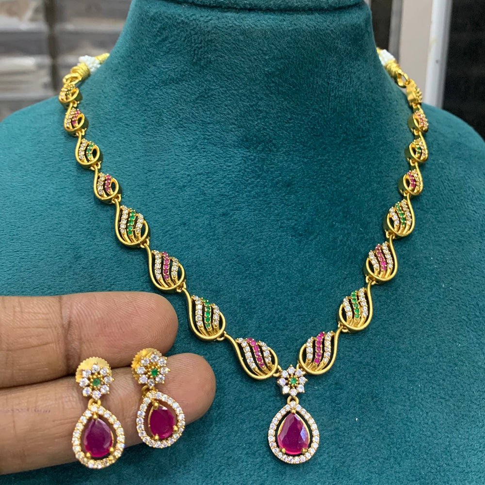 FS Collection AD Stone Necklace Set