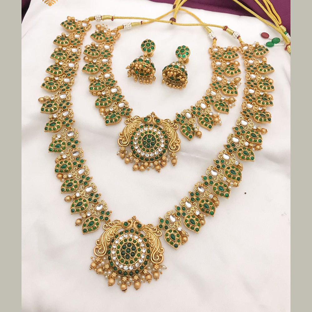 FS Collection Gold Plated Double Necklace Set