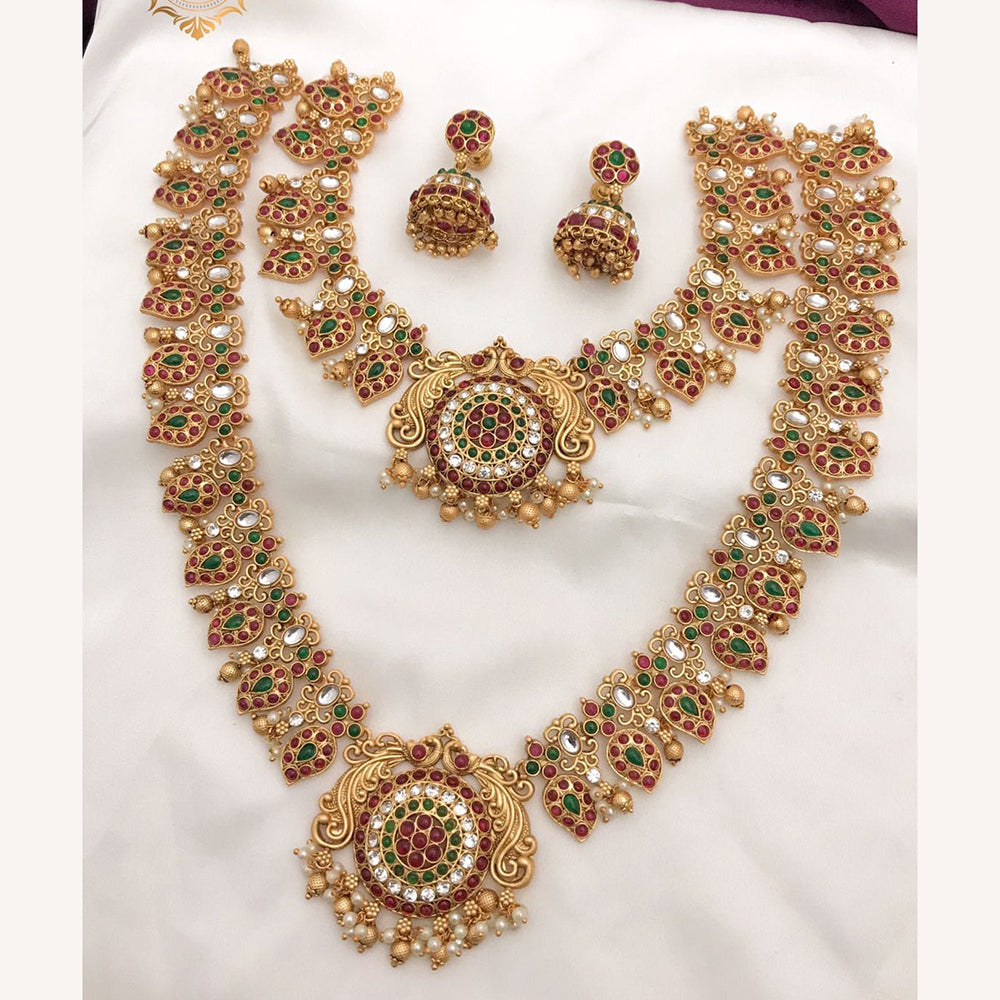 FS Collection Gold Plated Double Necklace Set