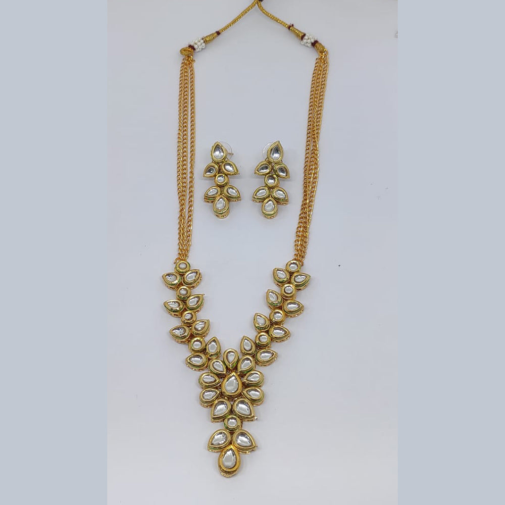 FS Collection Kundan Long Necklace Set