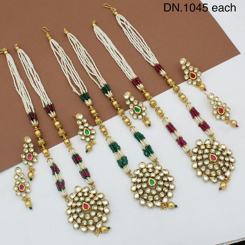 FS Collection Kundan Long Necklace Set