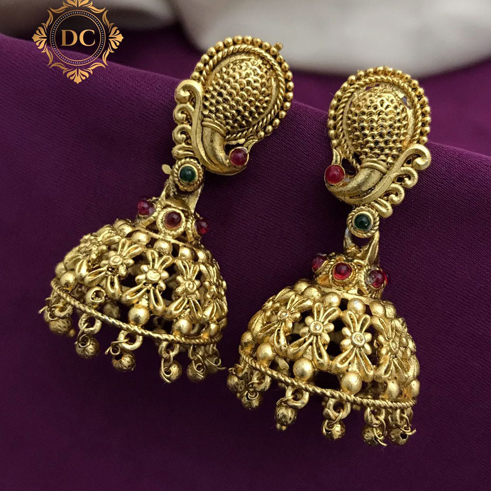 FS Collection Gold Plated Jhumki Earrings