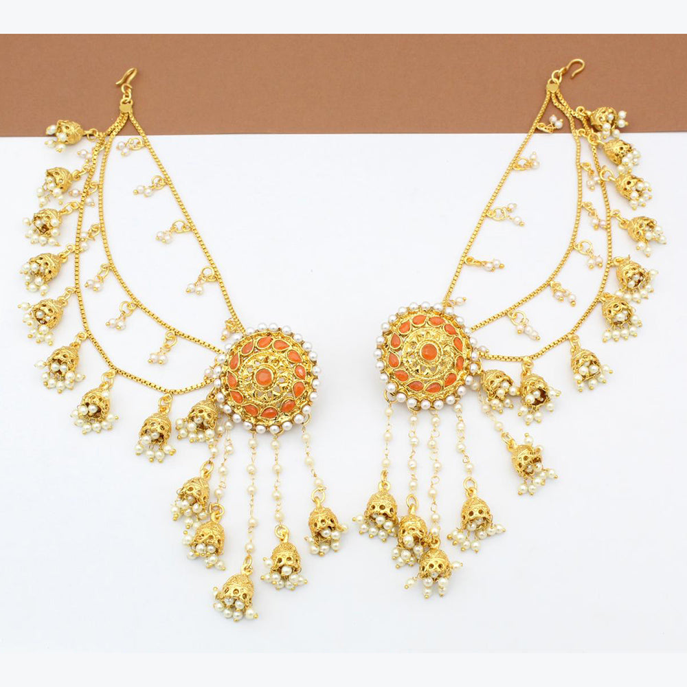 FS Collection Gold Plated Kanchain Earrings