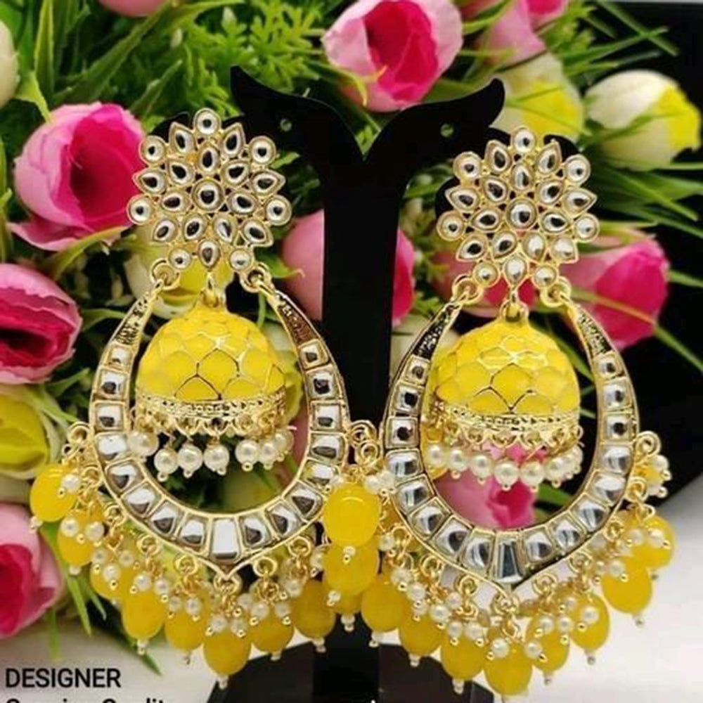FS Collection Gold Plated Dangler Earrings