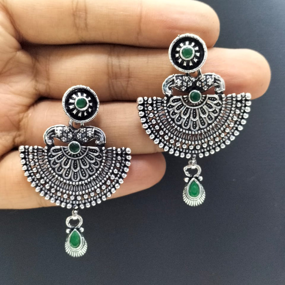 FS Collection Oxidised Dangler Earrings