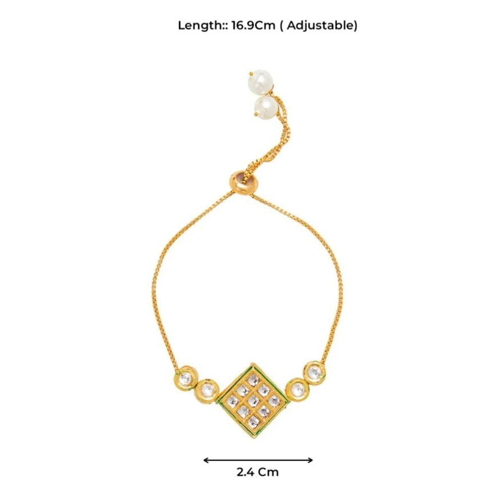 FS Collection Kundan Stone Adjustable Bracelet