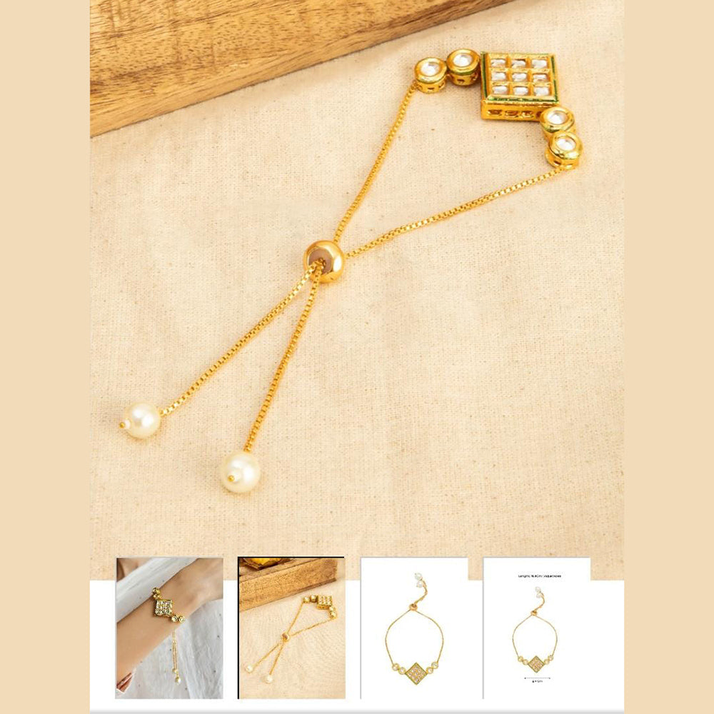 FS Collection Kundan Stone Adjustable Bracelet