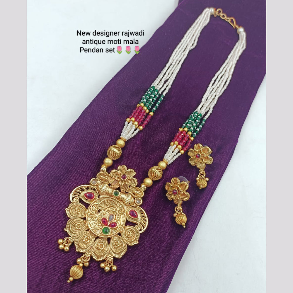 FS Collection Gold Plated Long Necklace Set
