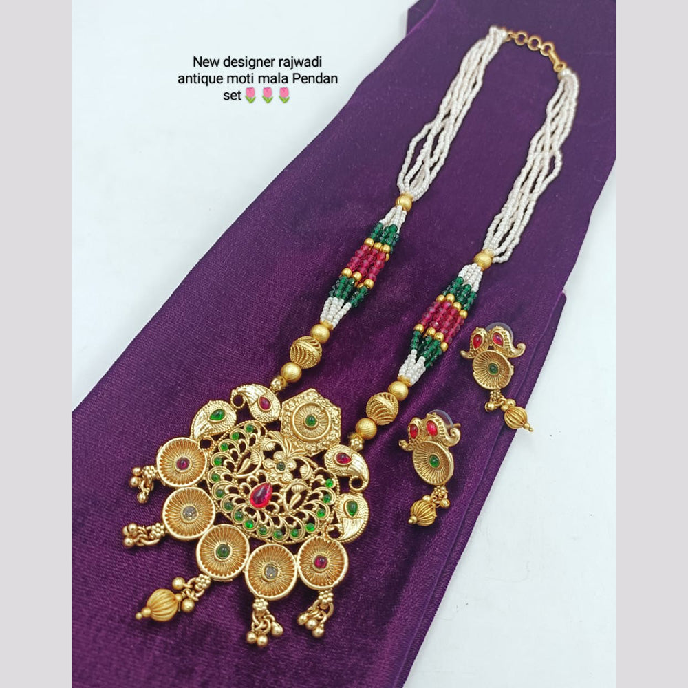 FS Collection Gold Plated Long Necklace Set