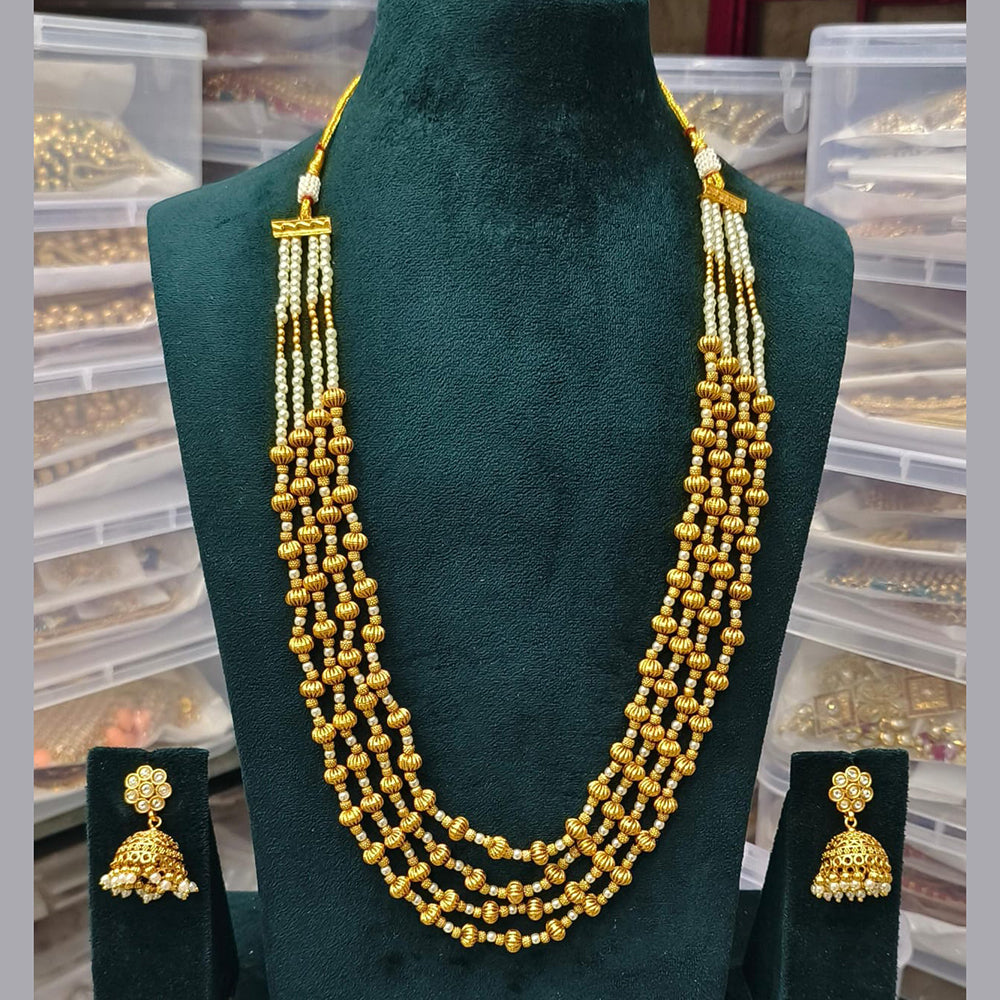 FS Collection Gold Plated Long Necklace Set