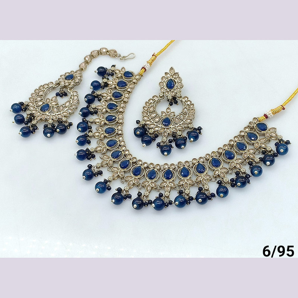 FS Collection Gold Plated Crystal Stone Necklace Set