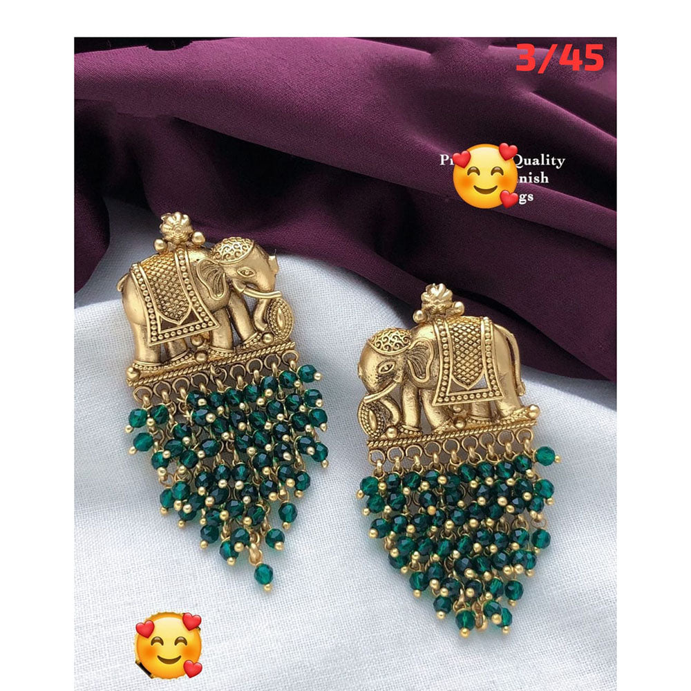 FS Collection Gold Plated Dangler Earrings