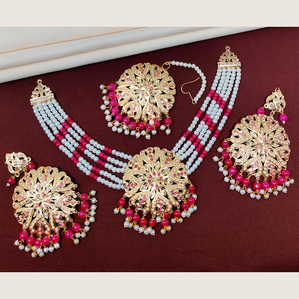 FS Collection Gold Plated Austrian Stone Choker Necklace Set