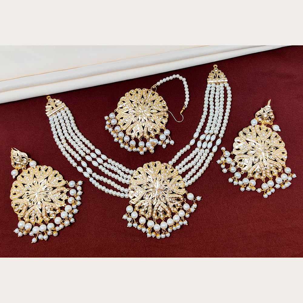 FS Collection Gold Plated Austrian Stone Choker Necklace Set