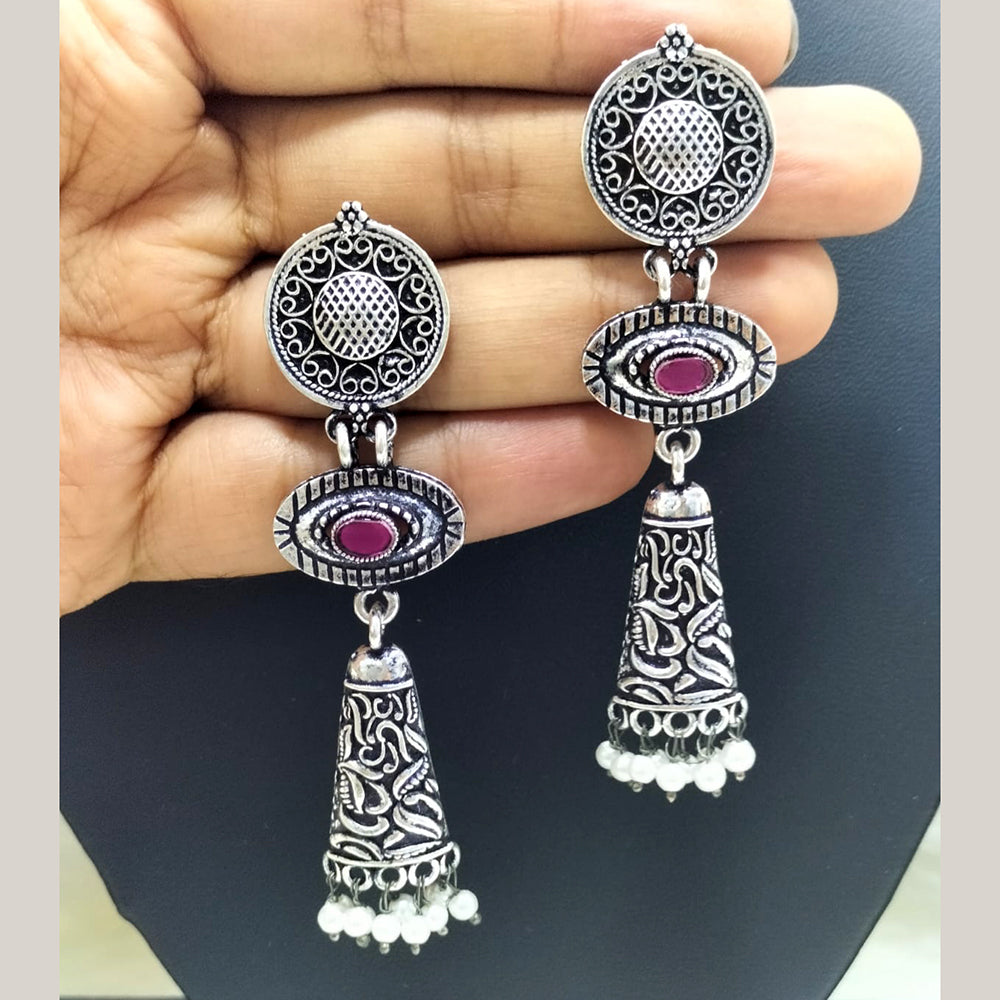 FS Collection Oxidised Plated Dangler Earrings
