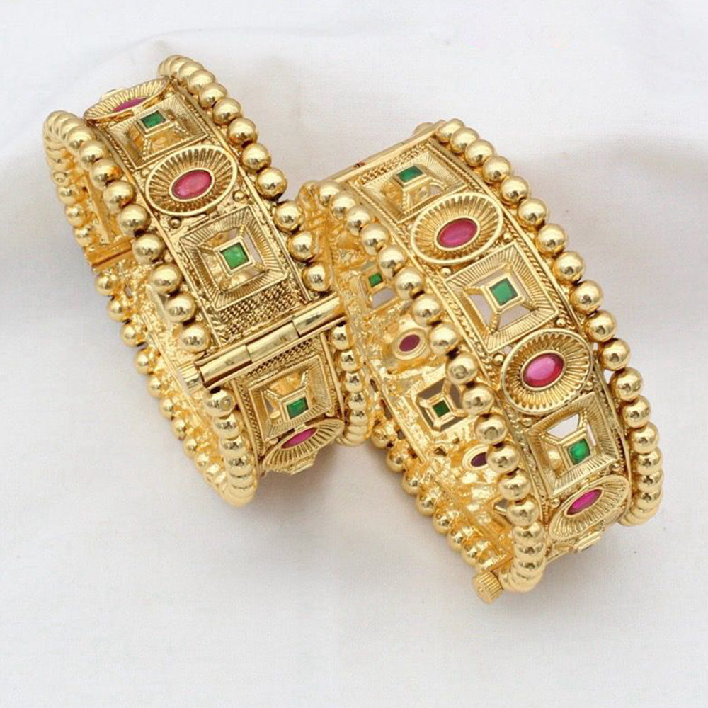 FS Collection Gold Plated Openable Bangle Set