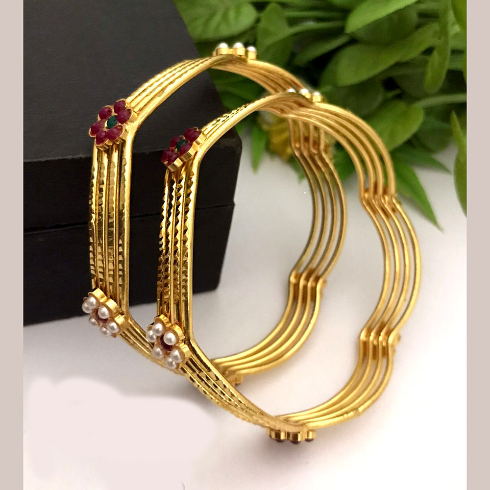 FS Collection Gold Plated Bangles Set