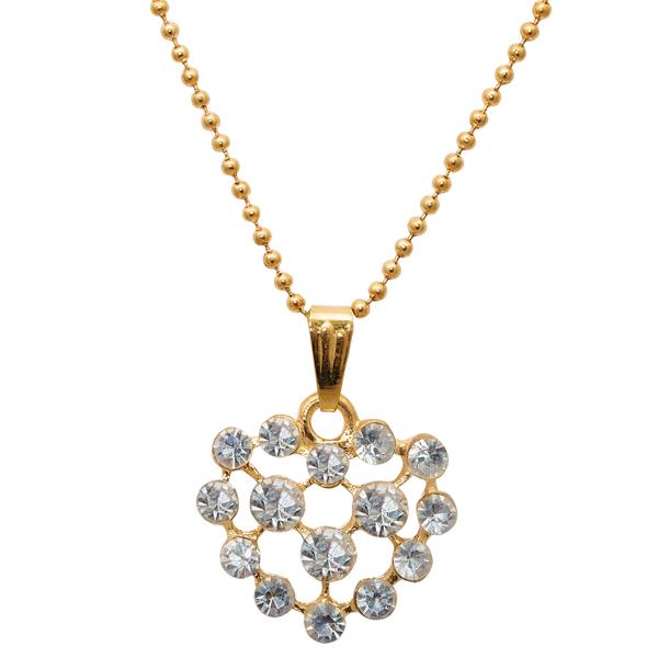 Regina White Austrian Stone Heart Shaped Chain Pendant