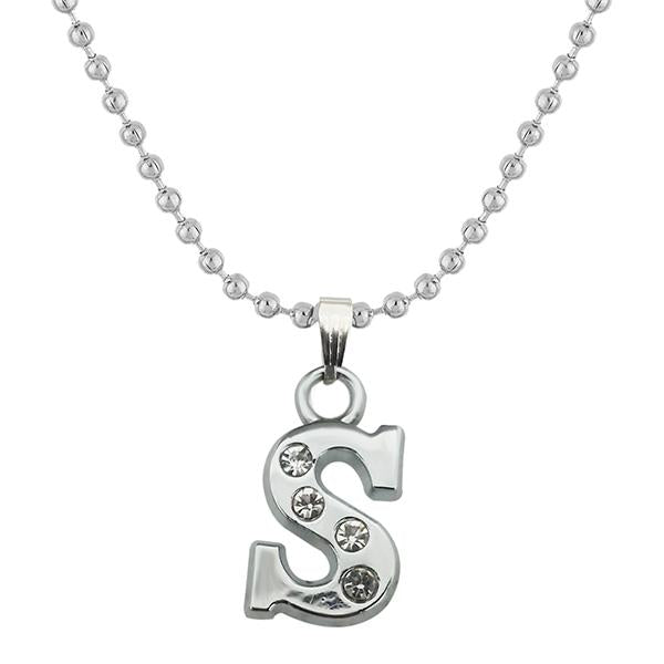 Regina Rhodium Plated " S " Alphabet Chain Pendant