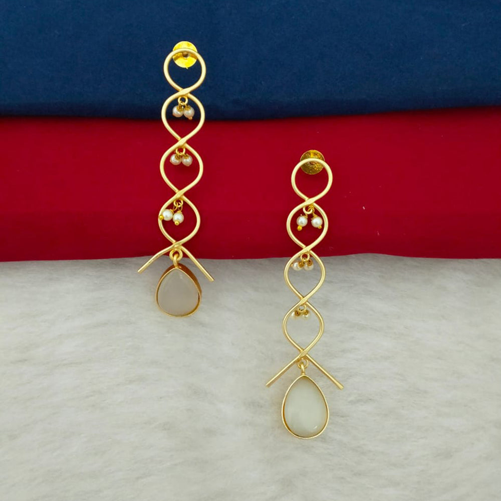 Marudhar Creations Gold Plated Matte Finish Dangler Earrings