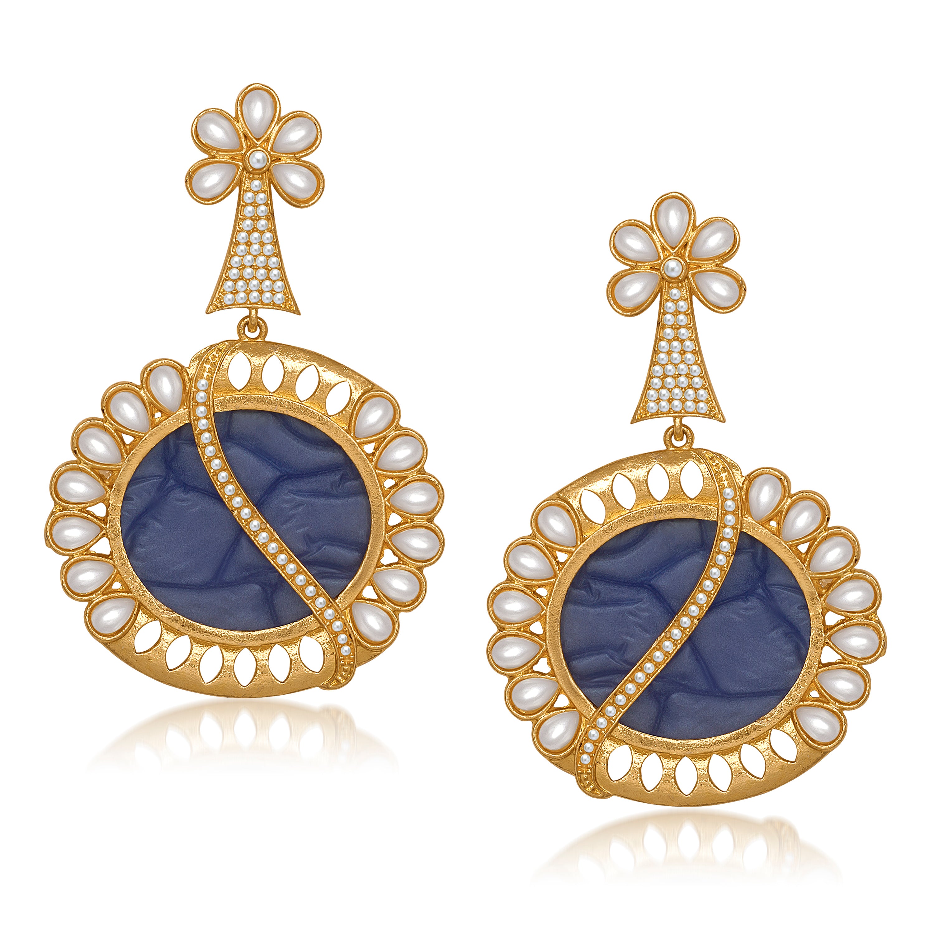 Amina Creation Gold Plated Dangler Earrings